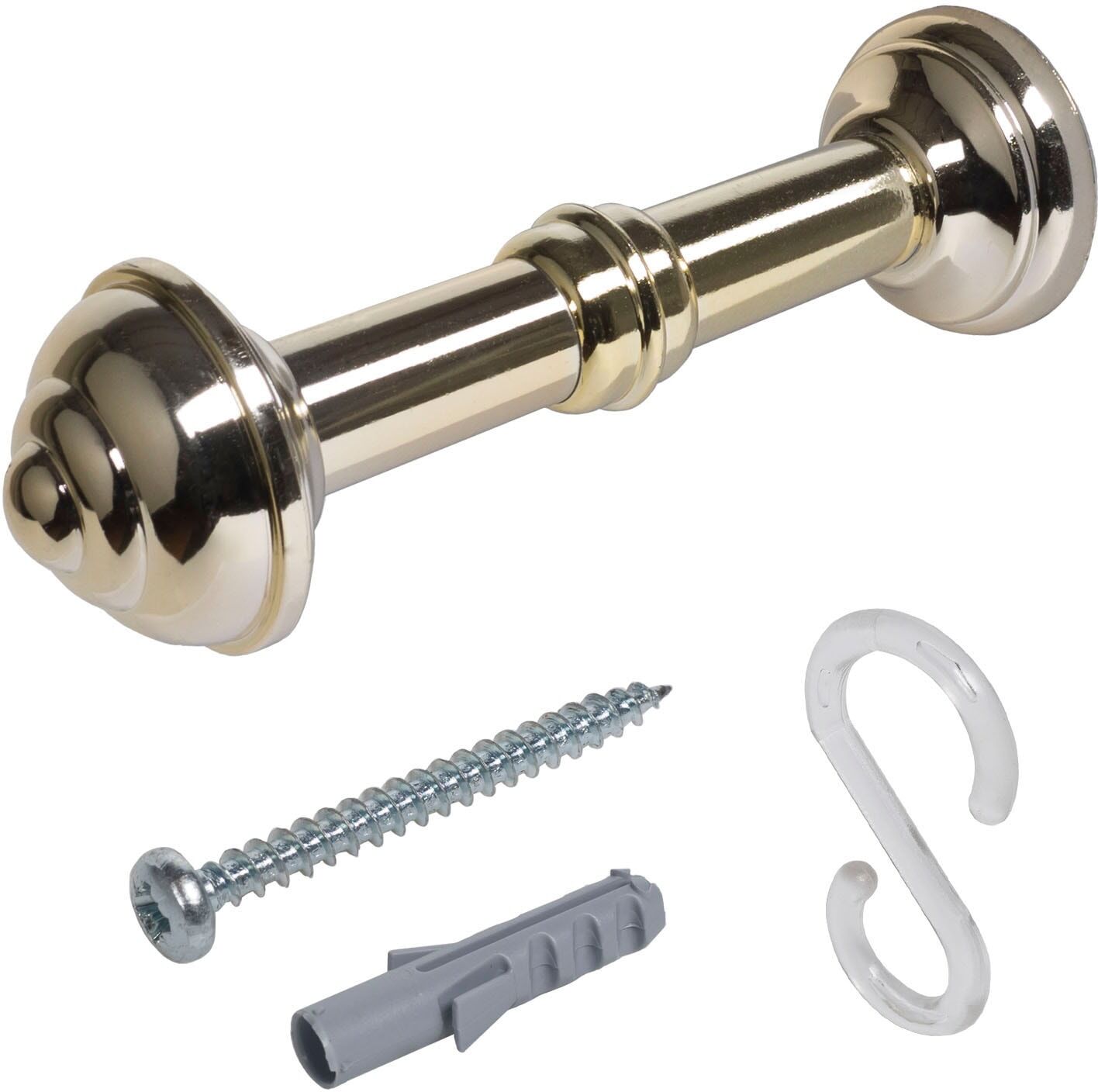 Raffhalter LIEDECO, grau (messingfarben), Kunststoff, Raffhalter, Raffhalter, Schalhalter 12 cm messingfarben Einheitsgröße