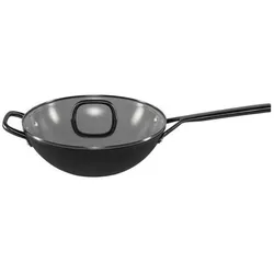 Zwilling Milano Wok mit Glasdeckel, Pfanne + Kochtopf, Schwarz