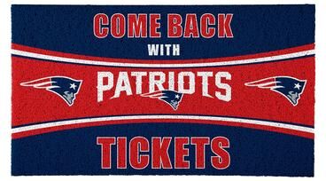 Evergreen "New England Patriots 28 in. x 16 in. PVC ""Come Back With Tickets"" Trapper Door Mat"
