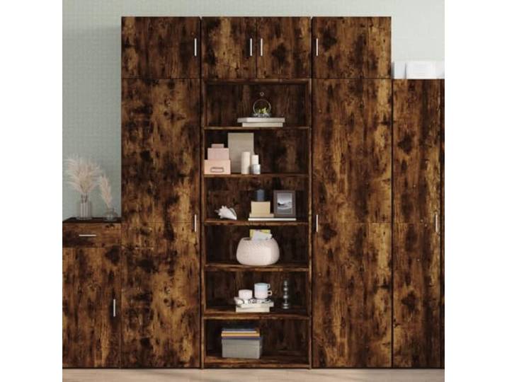 SKTQYQO Sideboard Eiche Rauch aus mehrschichtigem Holz, 70 x 41 x 185 cm, klassisches Möbelstück mit viel Stauraum, zeitloses Design und einfache Wartung, robust und stabil, ideal