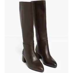 bonprix Stiefel aus Leder, braun, Gr.37, Vielseitig kombinierbarer Absatz-Stiefel aus Leder, aus Nappaleder