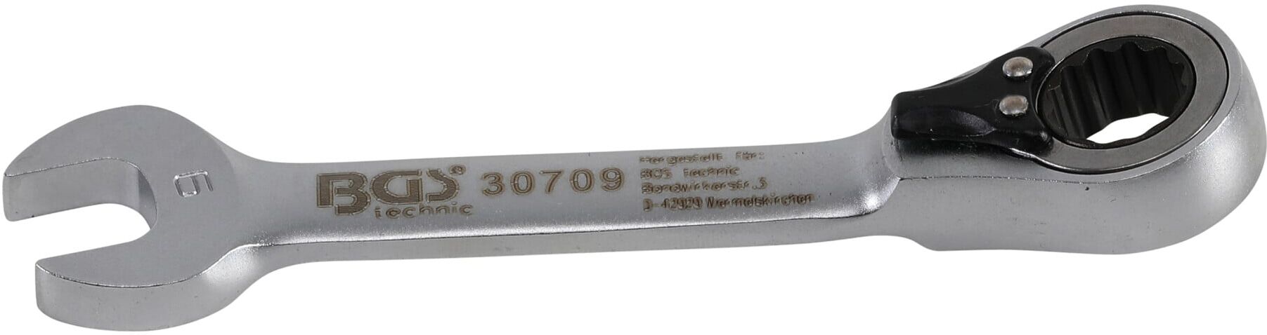 BGS Ratschenring-Maulschlüssel 30709, kurz, umschaltbar, SW 9 mm ; BGS technic)