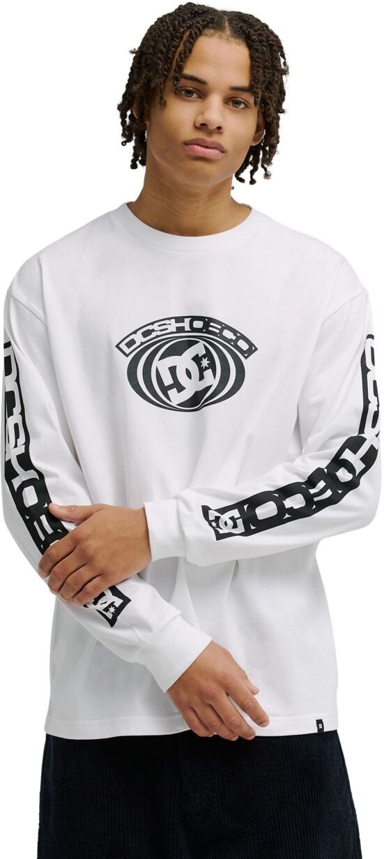 Langarmshirt DC SHOES "DC Echo", Herren, Gr. M, weiß, Obermaterial: 75% Baumwolle, 25% Baumwolle., Shirts Langarmshirt