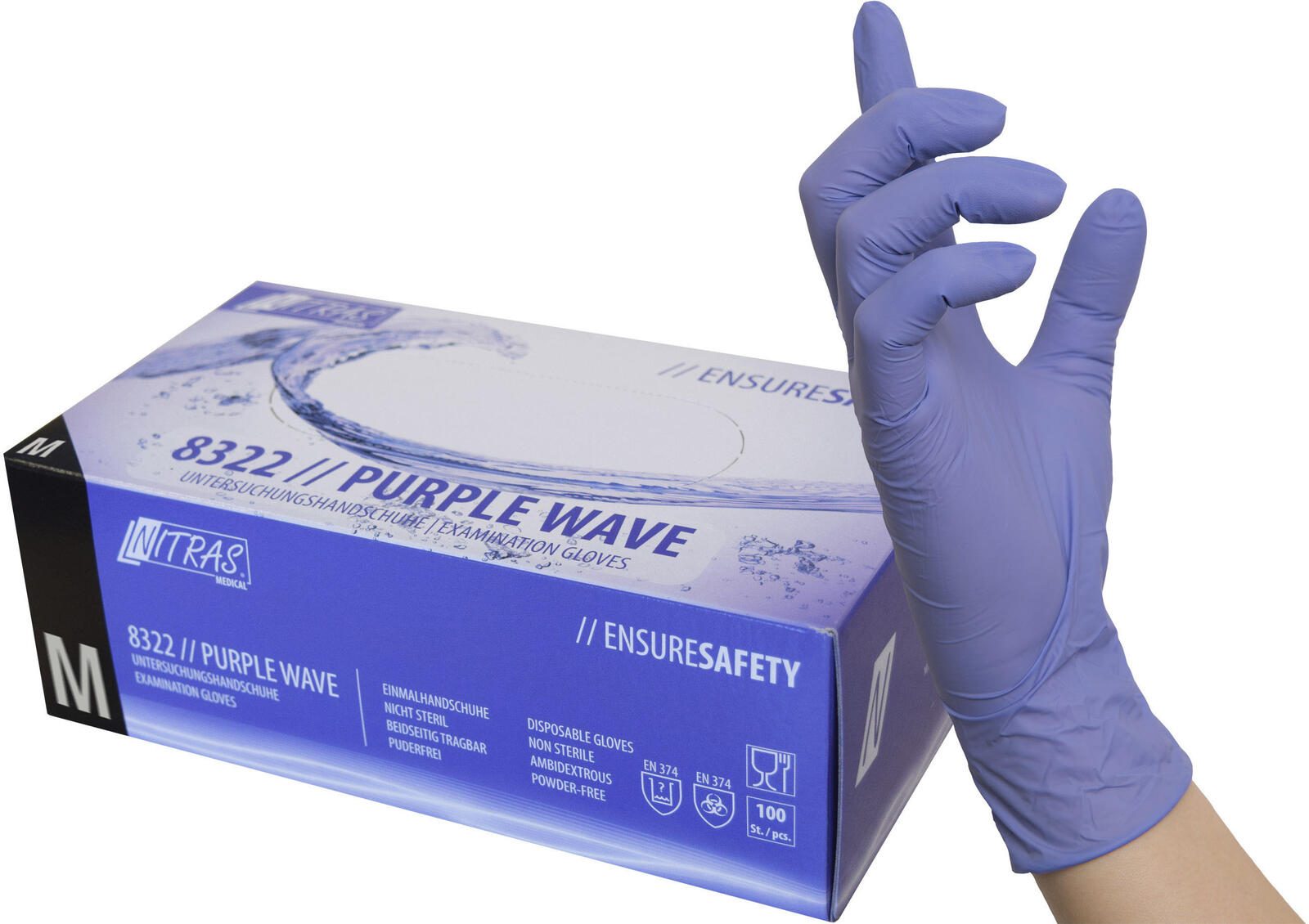 NITRAS® Einmalhandschuhe PURPLE WAVE M lila 8322