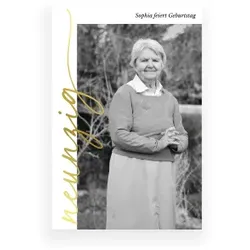 Einladungskarte 90. Geburtstag: Schriftzug mit Fotos in Weiß