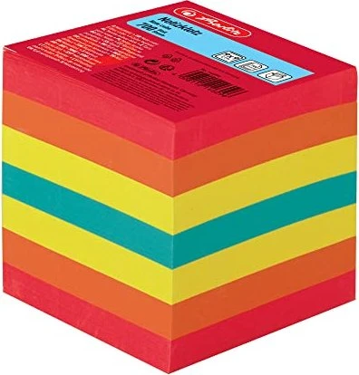 Herlitz Notizklotz 9x9cm 700Blatt farbig geleimt mit Deckbla