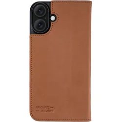 JT Berlin Echtleder BookCase Tegel (Apple iPhone 16 Plus), Smartphone Hülle, Braun