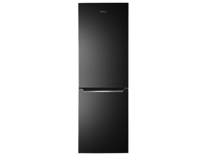 AMICA Kühl-/Gefrierkombination AKG 3875 S , Energieeffizienz: E, silber (schwarze edelstahloptik), Rechtsanschlag, wechselbar, Kühlschränke, NoFrost, Kühl-/Gefrierkombination