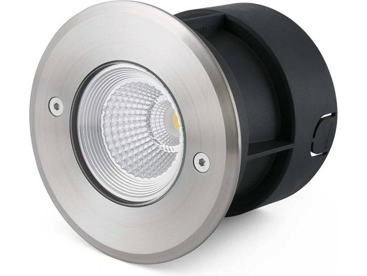 SURIA Luminaire encastré de sol acier inoxydable satiné et noir mat de FARO 70592N
