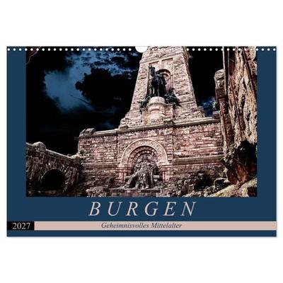 Burgen - Geheimnisvolles Mittelalter (Wandkalender 2027 DIN A3 quer), CALVENDO Monatskalender