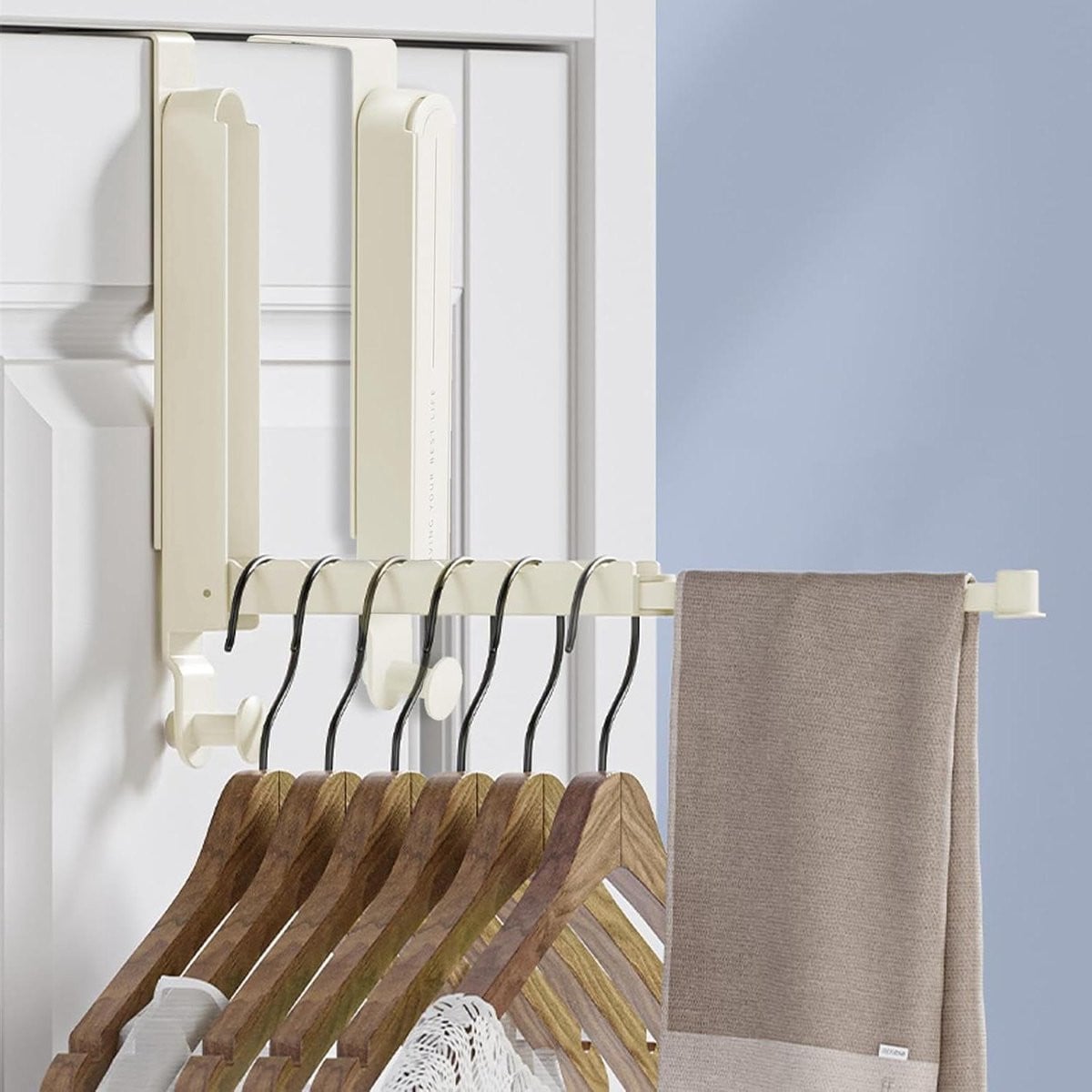 Zilverkleurige Haakhouder Overdeur - Deurhanger Organizer - 28 cm Lengte