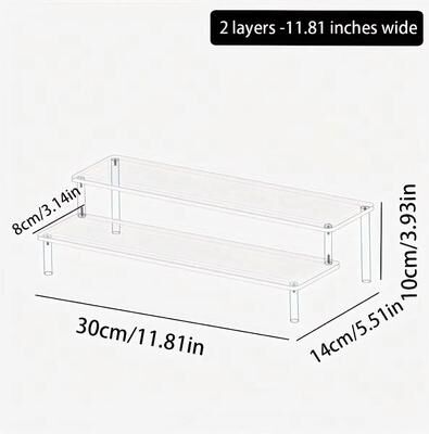 Uplift Essentials Premium Multi Tier Acrylic Perfume Display Riser And Vanity Cosmetic Storage Rack 2 Layers