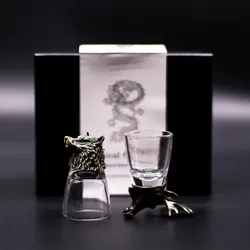Gift Set of 6 Shot Glasses (50ml) - Wild Forest Creatures - Antique Bronze