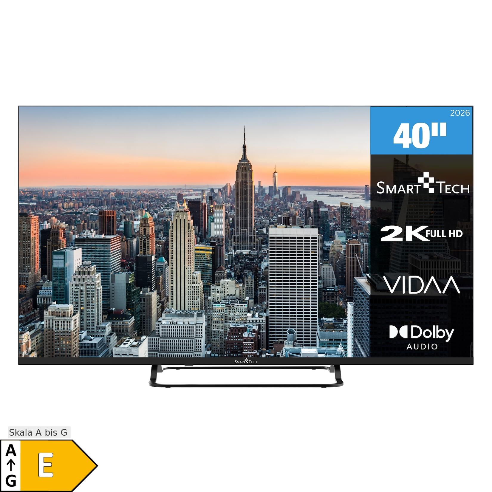 Smart Tech 40FV02V Fernseher 40 Zoll Smart TV VIDAA mit Full HD Auflösung, Bluetooth (2026)