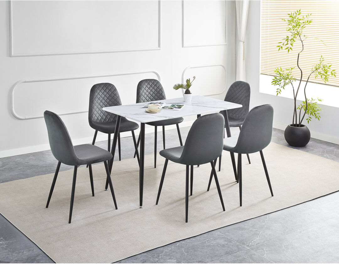 George Oliver 6 - Person Dining Set Grey 6