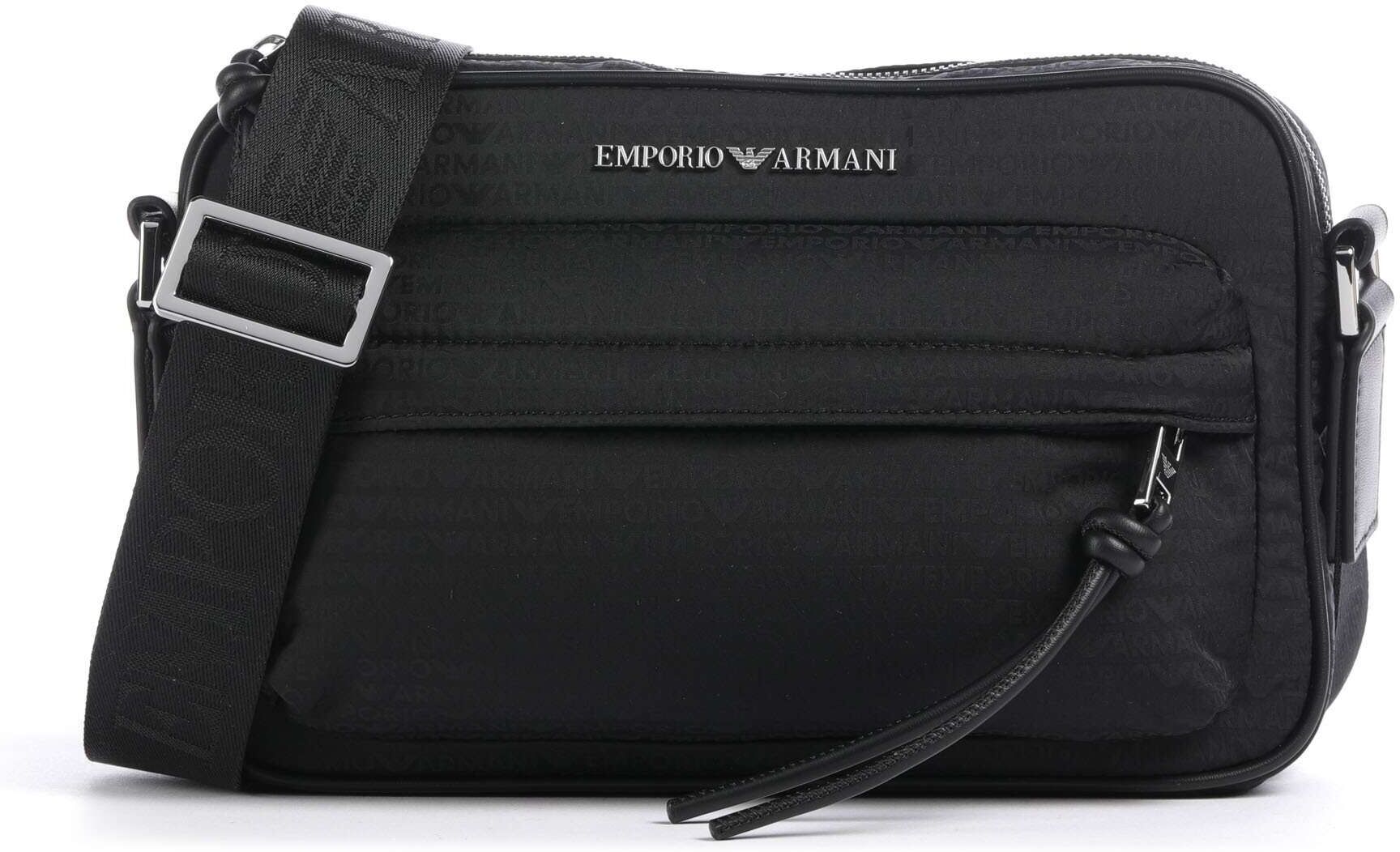 Giorgio Armani Emporio Armani Monogram Umhängetasche, schwarz