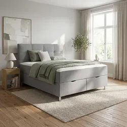 Boxbett Oviedo in Grau ca. 160x200cm