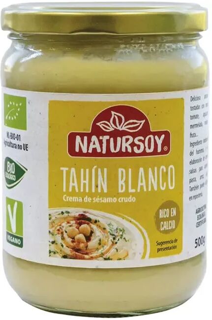 Natursoy Tahin Creme de Sementes de Sésamo Cruas Bio Branco 500g