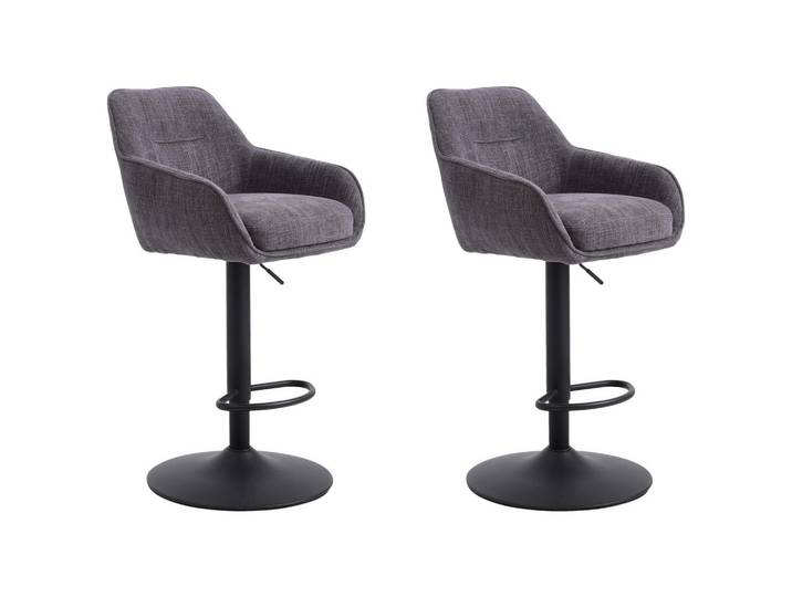 Livetastic Barhocker-Set, Graphit, Säule, 51x95.5-110x53 cm, Sitzfläche 360° drehbar, Esszimmer, Barmöbel, Barhocker