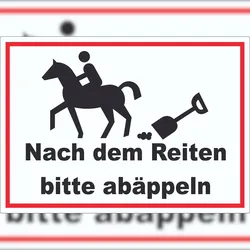 HB-Druck Bitte abäppeln Aufkleber Pferde, Reitplatz A3 (297x420mm)