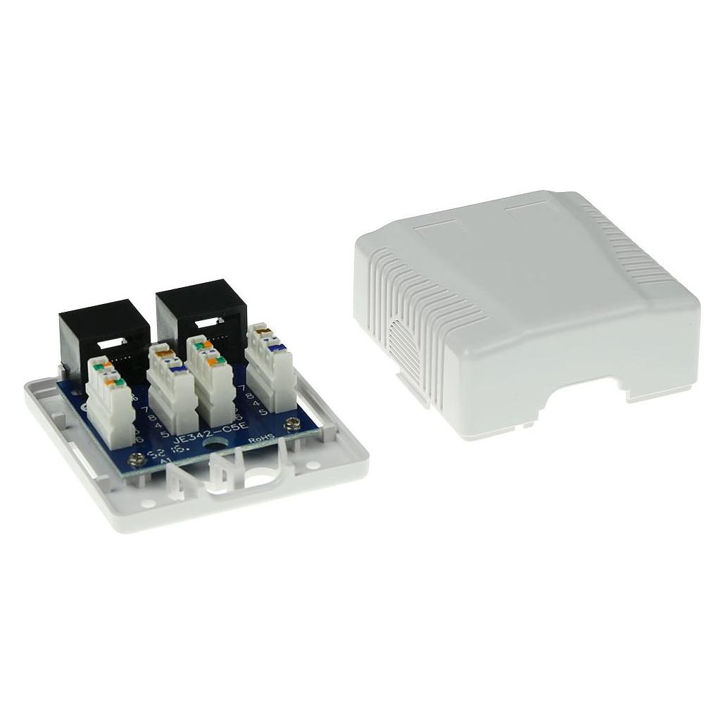 ACT Surface mounted box unshielded 2 ports CAT5E. Type: CAT5E Wall mountbox c5e 2 prt unsh (FA5002)