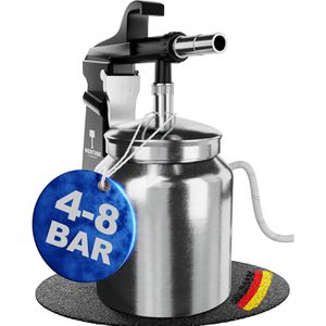 WERKTHOR Sandstrahlpistole WT-67, mit Behälter, bis 0,8 mm Körnung, Druckluft, 8bar, 300l/min