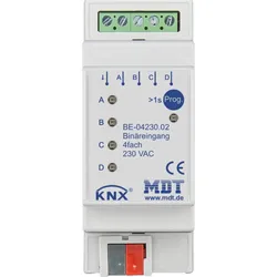 MDT Technologies Binäreingang 4-fach, 2TE Reiheneinbaugerät, 230VAC, BE-04230.02