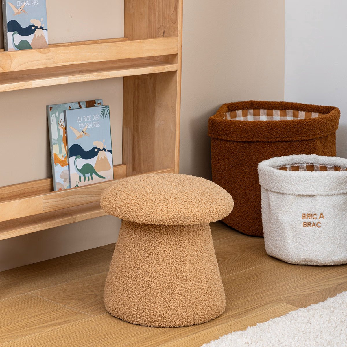 Atmosphera Kids Teddy poef Bruin Ø28 x H28 cm
