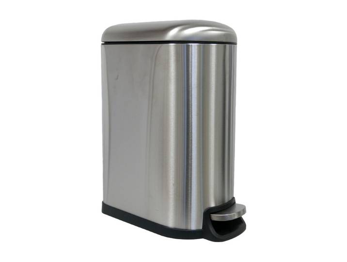 B&S Mülleimer Mülleimer 40 Liter Metall Edelstahl matt mit Absenkautomatik, mit Absenkautomatik