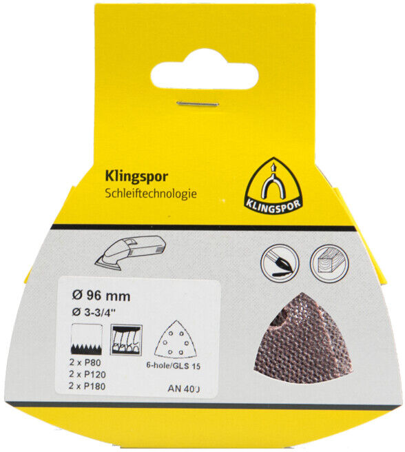 Kit de disques à grille/triangles Klingspor AN 400, 96 mm (367459)
