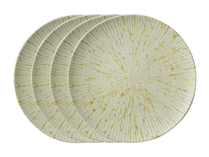 Speiseteller ARTHUR KRUPP Golden Ray 4 Stück , gelb (beige, gold), Steinzeug, Speiseteller, Speiseteller