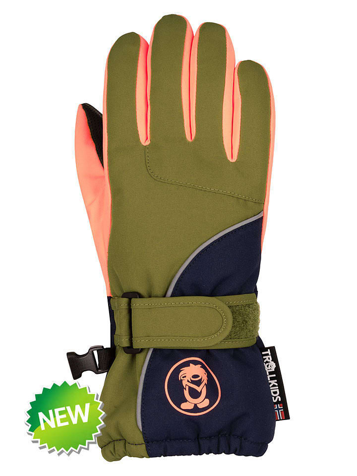 Trollkids Funktions-Fingerhandschuhe "Troll" in Khaki - 4,5