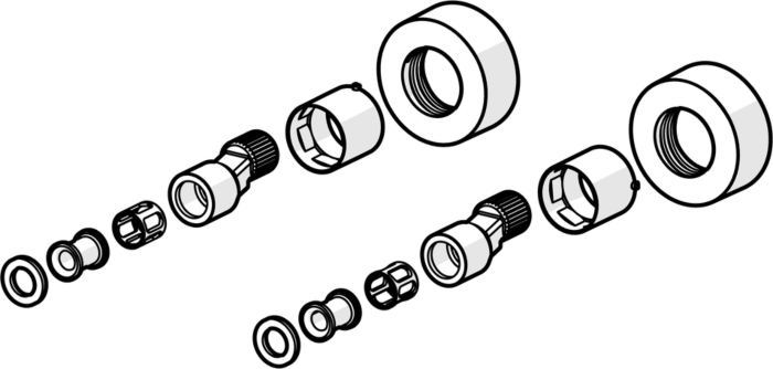 Hansa Rosetten und S-Anschluss-Set 59913824 mit Rosette, chrom