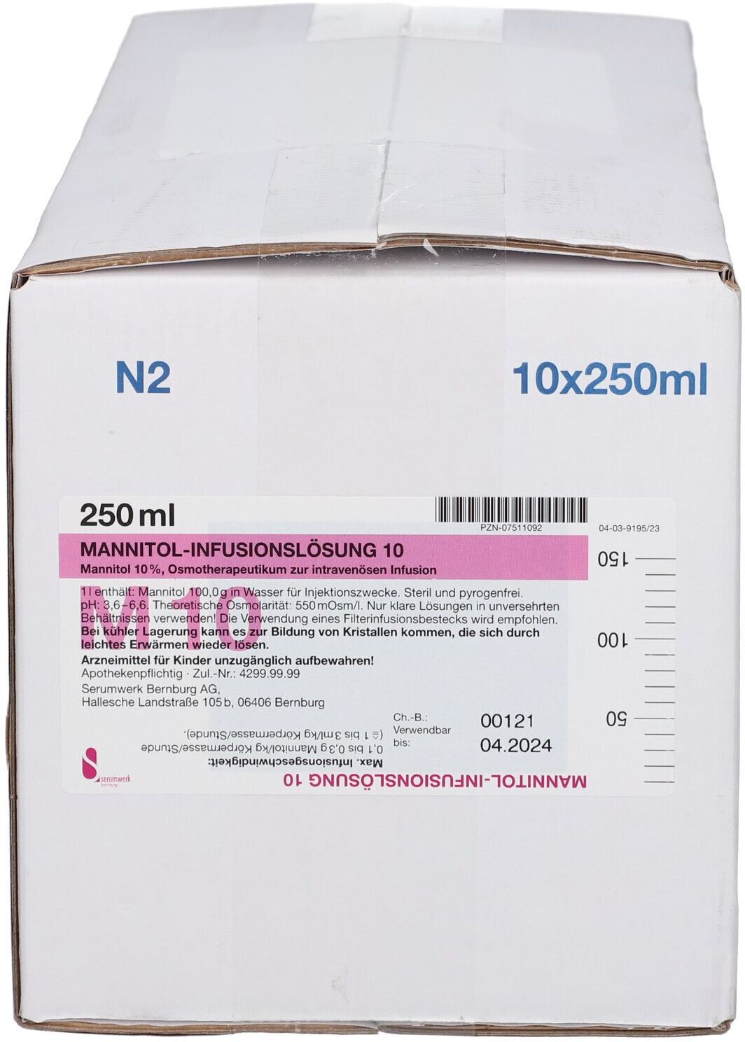 serumwerk bernburg Mannitol Infusionslösung 10 10x250 ml