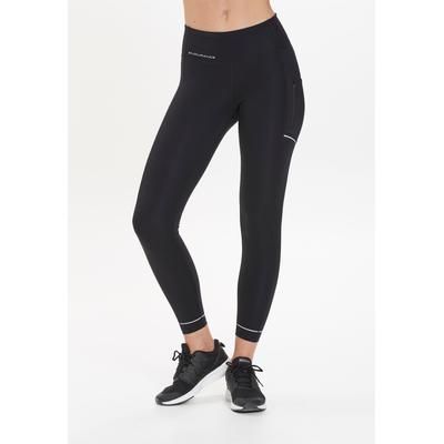 Funktionstights ENDURANCE "THADEA POCKET XQL", Damen, Gr. 40, EURO-Größen, schwarz, 72% Polyamid, 28% Elasthan, bedruckt, unifarben, lang, Hosen, mit praktischer Handy-Seitentasche