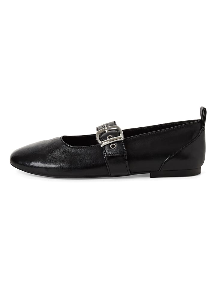 Tamaris Leder-Ballerinas in Schwarz - 37