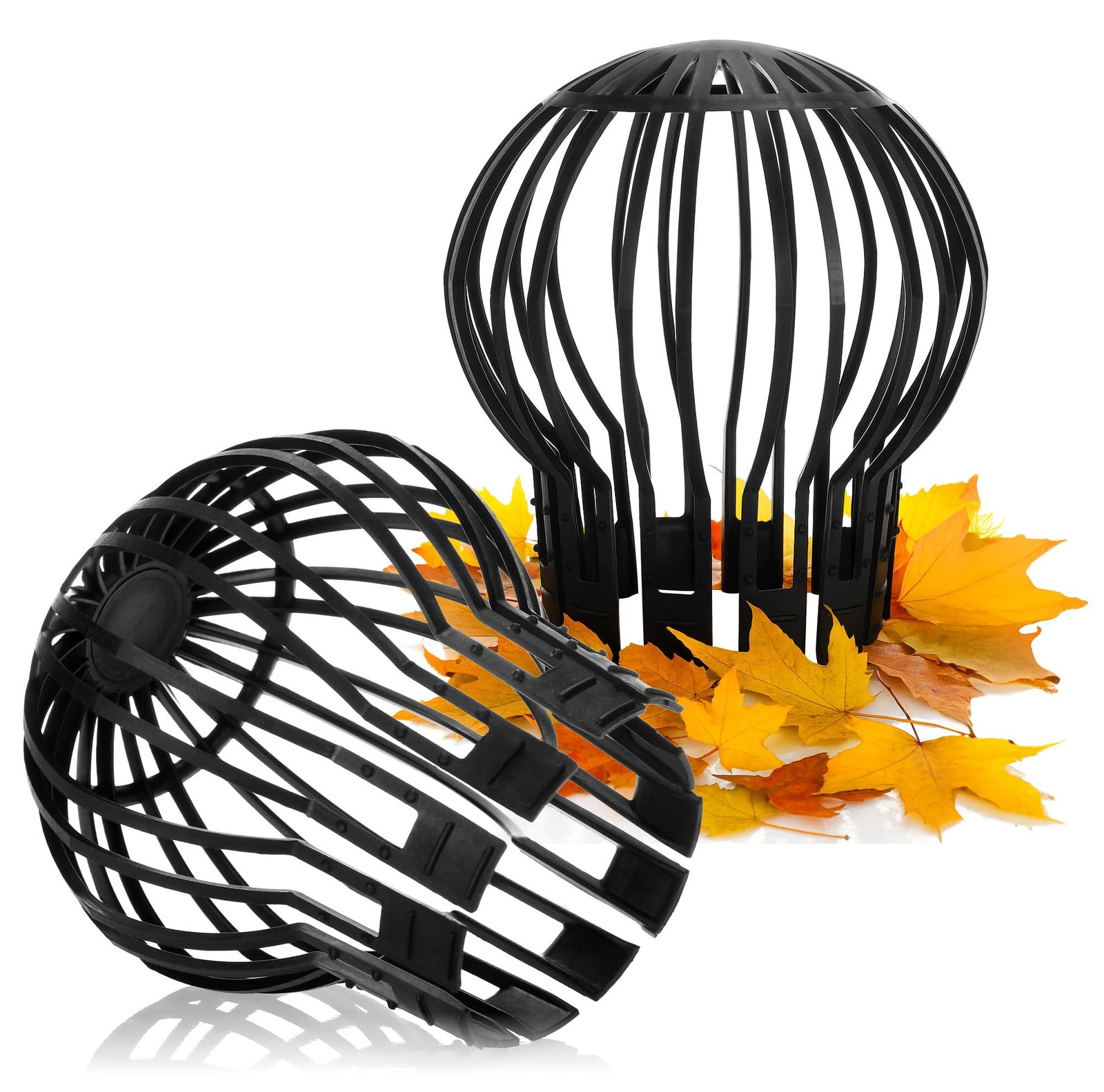 Dripio Bladopvangers voor regenpijpen, 2 stuks, zwart, diameter: 5-11 cm