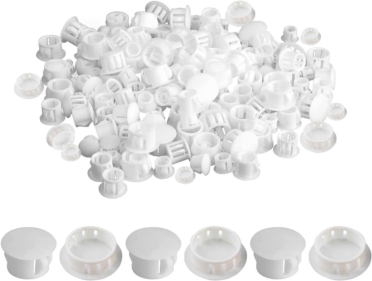 Wit Plastic Gatpluggen Afsluitdoppen voor Meubels Verzonken Type 12 mm