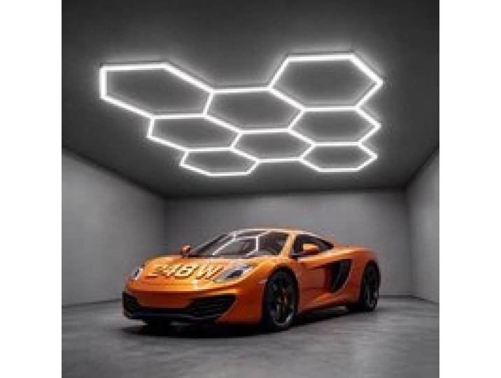 VEVOR Hexagon LED Garagenbeleuchtung 248 W 29.760 lm 6500 K Deckenmontage Ideal für Fitnessstudios, Friseursalons, Showrooms und Geschäfte, Flexibles Design mit Schnappverbindung, Robustes PC