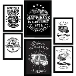 POSTER Set Mit 6 Reisen In Rustikale Zitate A3 & A4 Rahmenlos