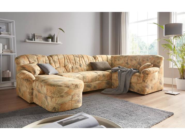 DOMO collection Bahia mit viel Platz, Breite 308cm, zeitloses Design, U-Form wahlweise mit Bettfunktion