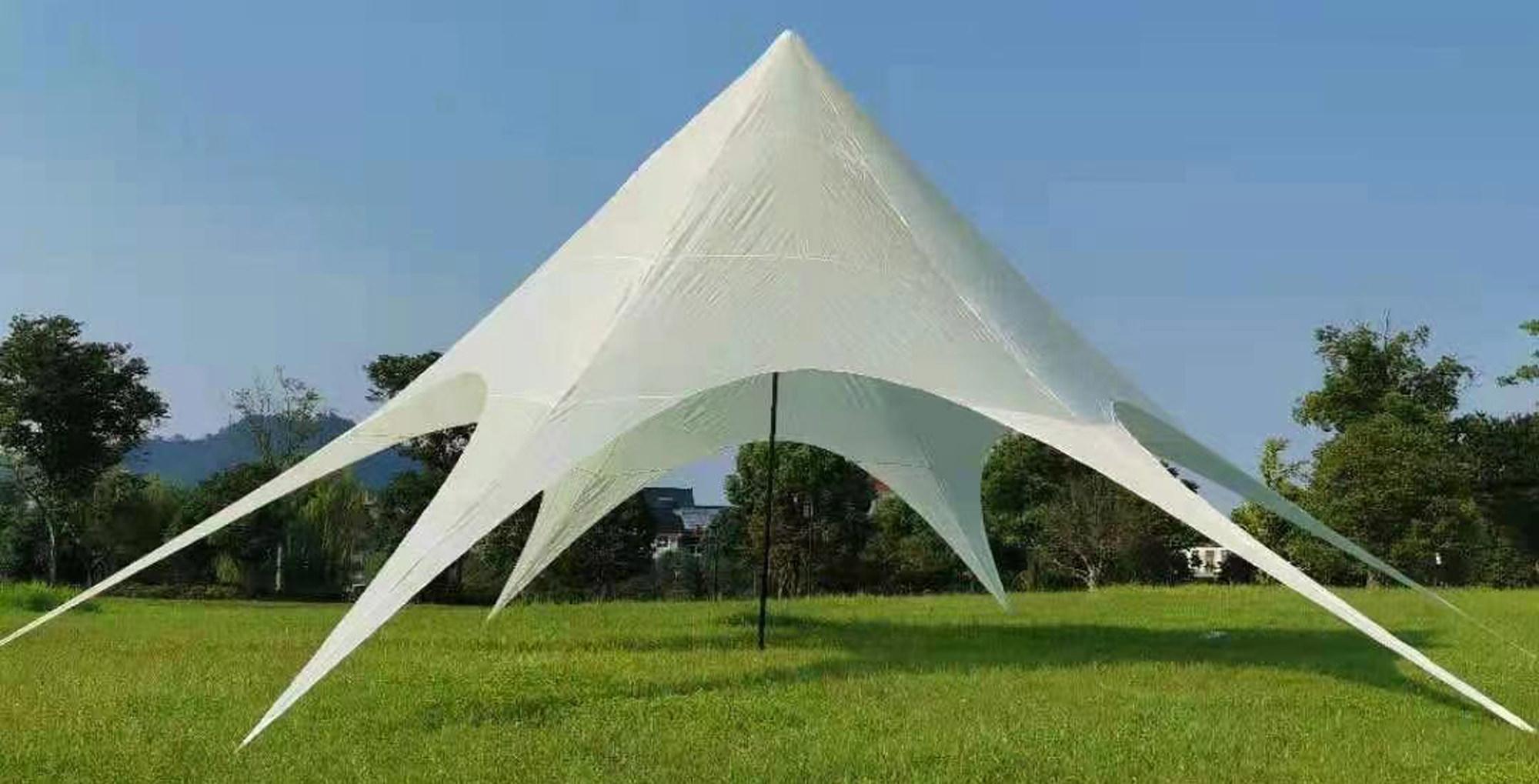 Sternzelt TILDA 10m - Kunststoff, Creme | Sonnensegel XXL Gartenzelt Eventzelt Gartenpavillon