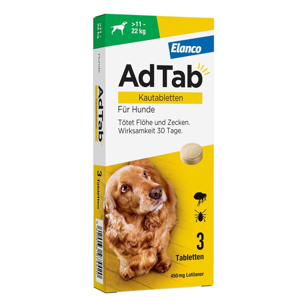 Elanco Deutschland GmbH AdTab Hund 11 - 22 kg Kautablette gegen Zecken und Flöhe 18752686