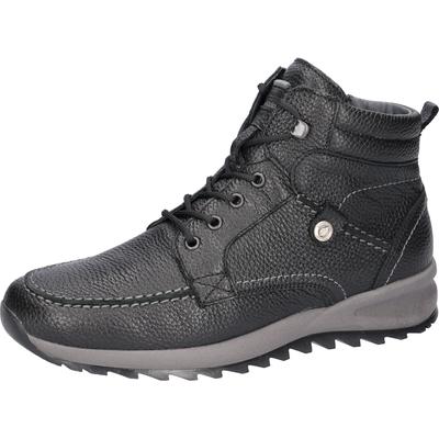 Winterboots WALDLÄUFER "HELLE", Herren, Gr. 10,5 (45), schwarz, Nappaleder, unifarben, Schuhe Winterboots, Komfortschuh, Schnürboots, Stiefelette in Bequemweite G (= weit)
