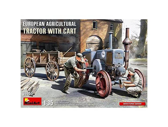 MiniArt 1:35 - Europese landbouwtractor met trolley