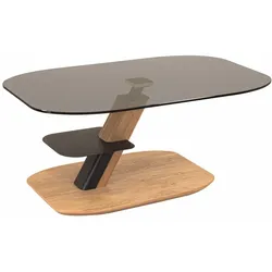 COUCHTISCH höhenverstellbar Codee 110x47x65 Parsolglas Wildeiche/Grau