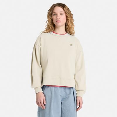 Sweatshirt TIMBERLAND "LUSH Lush Crew Sweatshirt", Damen, Gr. L, beige (putty), Obermaterial: 100% Baumwolle, Sweatshirts Sweatshirt, Langarm-Design, für Erwachsene, aus Baumwolle