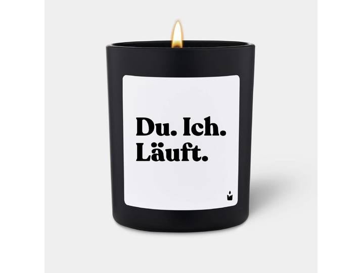 Duftkerze Schwarz Flowery Du. Ich. Läuft.