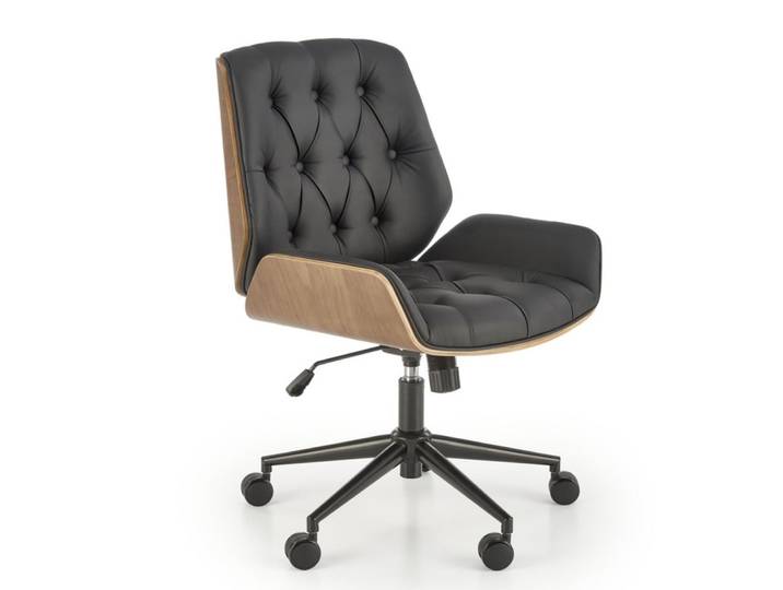 Fauteuil de bureau design noir & bois