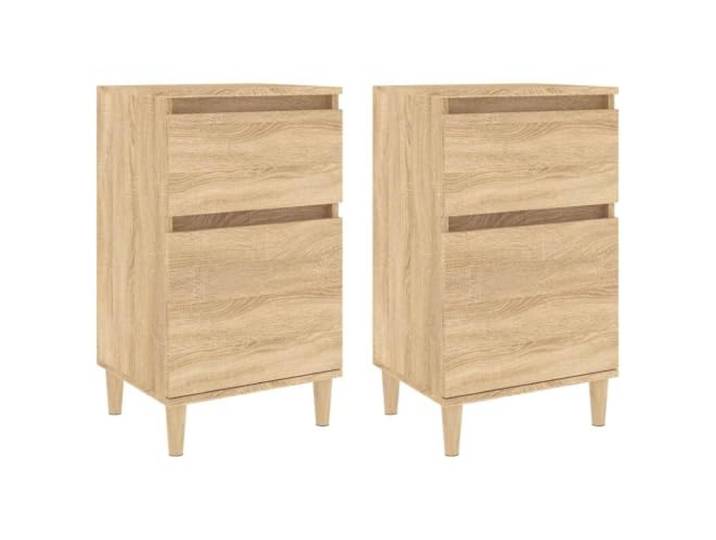 fsahslih Nachttisch 2er Set Beistelltisch Sonoma-Eiche 40x35x70 cm Modernes Nachtschrank Doppelpack für Schlafzimmer und Wohnzimmer mit geräumigem Fach und Stabilität.